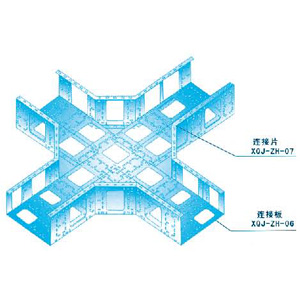 組合式橋架水平四通（tōng）組裝示意